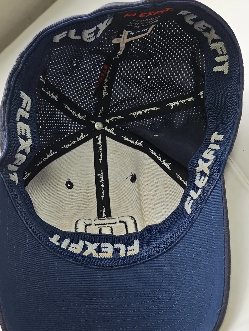 Travis Mathew Blue Hat with White Script Logo